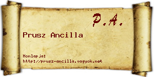 Prusz Ancilla névjegykártya